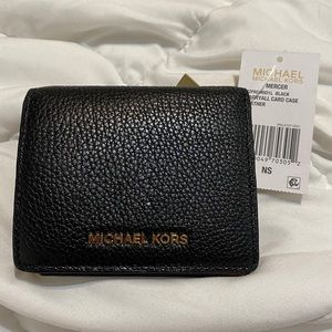 Michael Kors Mercer Black Leather Carryall Case